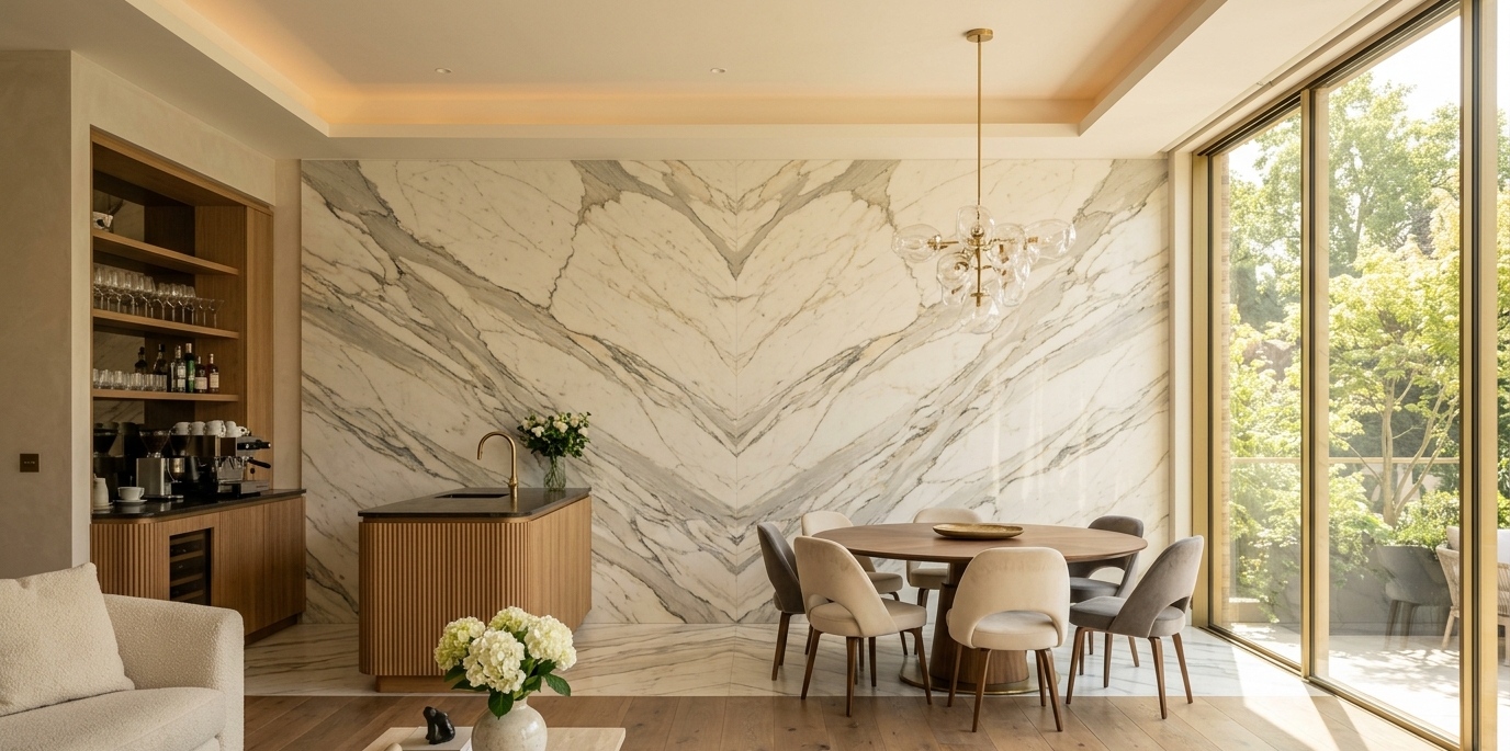 Calacatta Marble Feature Wall | Browse Our Slab Inventory